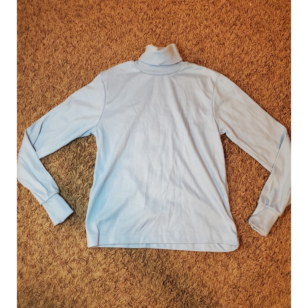 Supertex 2000 By Dobie Made In Usa‎ Blue Turtleneck Vintage Size 10